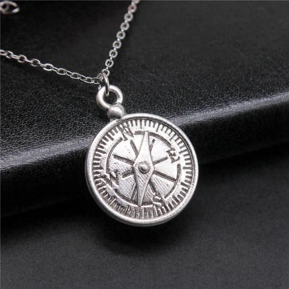 1pcs Compass Necklace Components Jewelry And Accessories Cute Chain Length 40+5cm