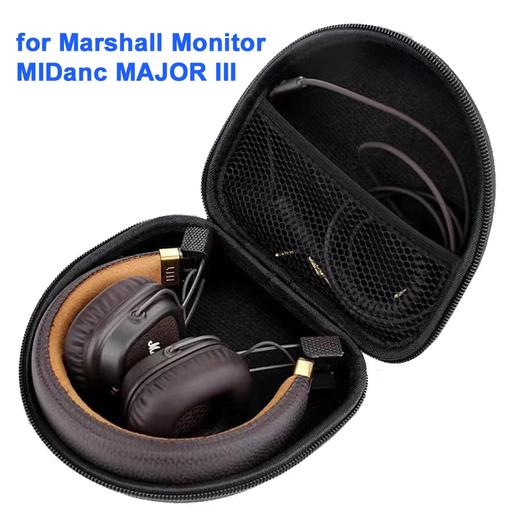 Hard EVA Storage Bag for Marshall Monitor MIDanc MAJOR III Bluetooth On-Ear Headphones with Buckle Travel Portable Case