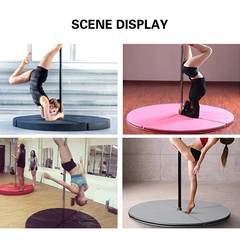 Foldable Pole Dancing Mat Round Workout Gymnastics Pads Anti-Fall Anti-Skid Protection Mat for Pole Dance Safety Mat Yoga