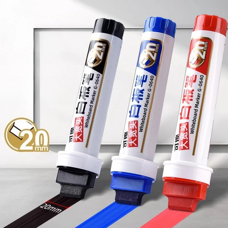 Erasable Whiteboard Pen 20mm Writing Line Width Water-based for Ceramic Plastic Glass Whiteboard Writing Painting