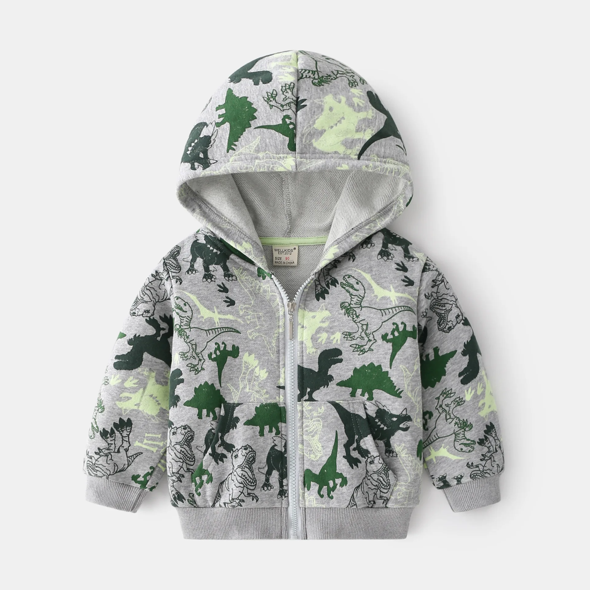 Boys Camouflage Cartoon All-over Print Zipper Hoodie, Spring Autumn Fashionable Kids Casual Hooded Sweatshirt Jacket, 3-8 Years