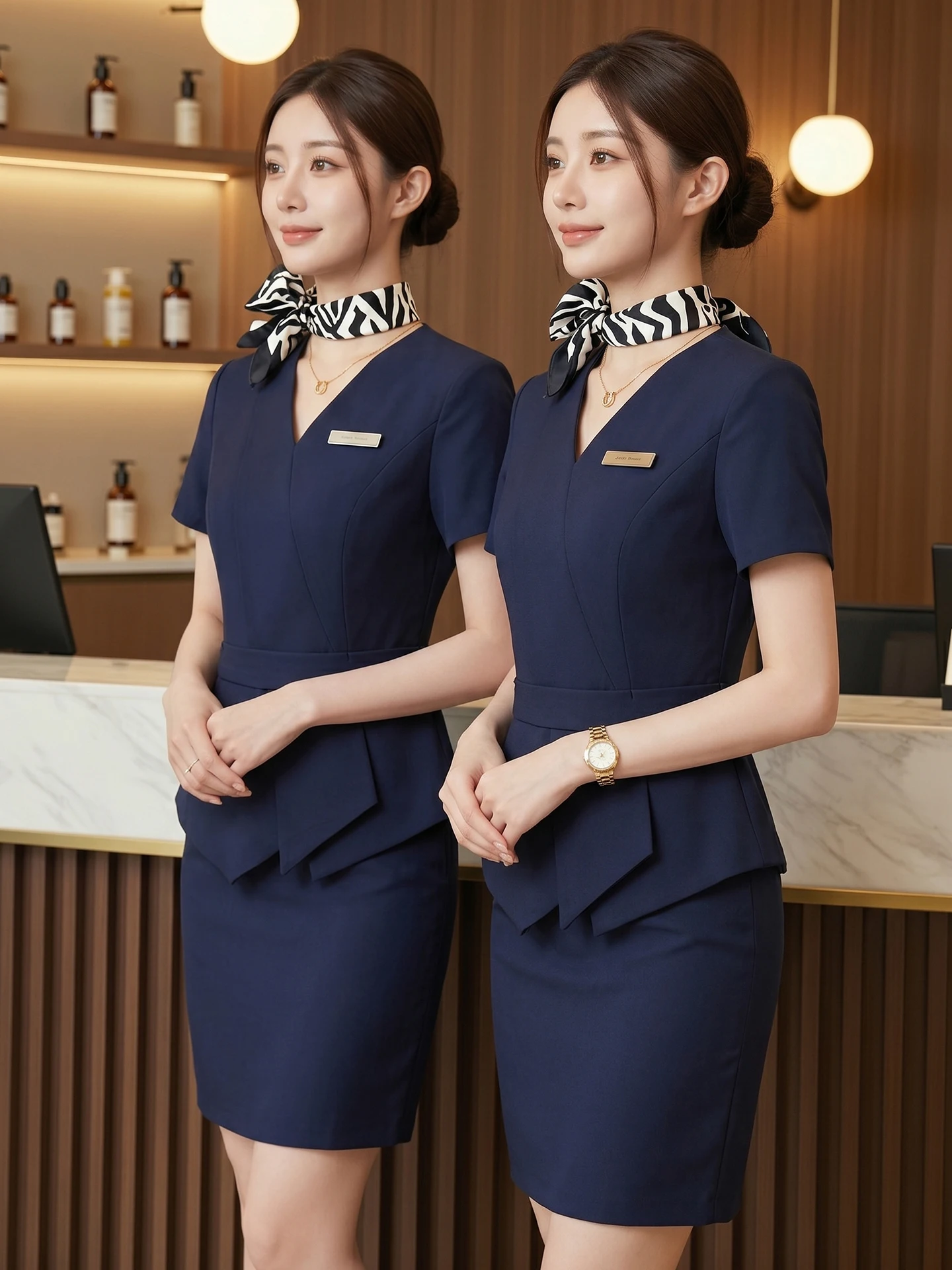 

Professional Women's Summer New Style Beauty Salon Front Desk Work Uniform Health Care Center Beauty Therapist Outfit Set