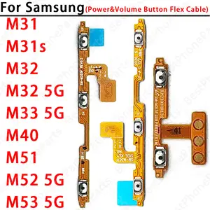 Bilashmart Samsung Galaxy M31 M31s M32 M33 M40 M51 M52 M53 5G M326 M536B Side Button Switch Volume Key Power On Off Flex Cable Parts