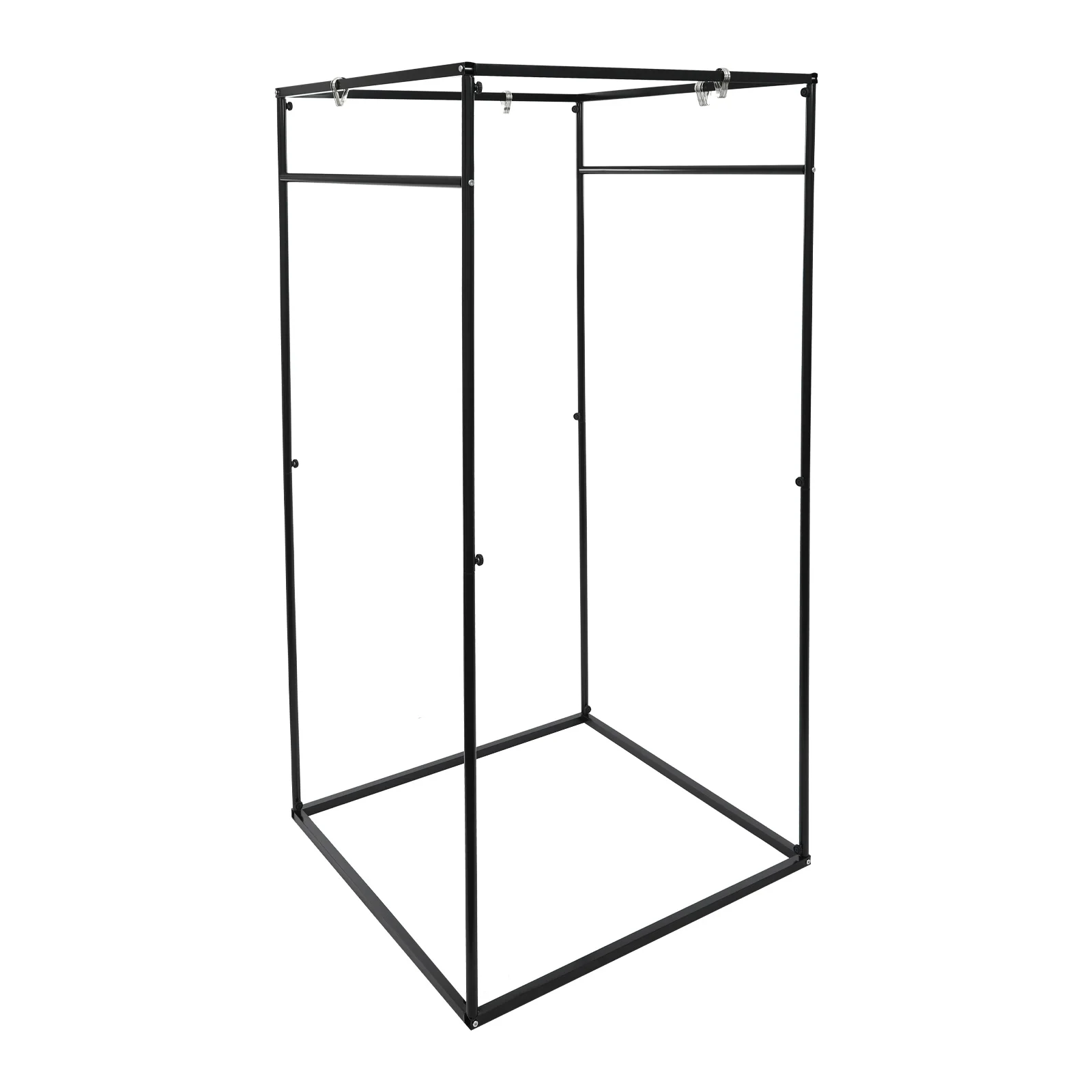 Tragbare Umkleidekabine 1*1*2 m Freistehend Hohe Tragfähigkeit Ankleidezimmer für Bekleidungsgeschäfte Grau/Schwarz – Detail 16