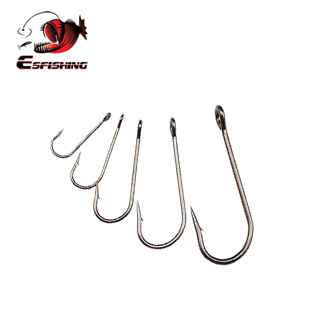 ESFISHING Fishing Barb hook Carbon Steel Single Hooks fishing tackle For Soft Lure Worm Hooks