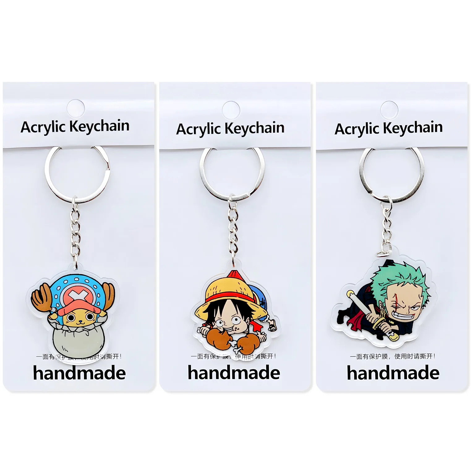 Recycled Acrylic Keychain for One Piece Tony Tony Chopper Monkey D. Luffy Roronoa Zoro Going Merry Nico Robin Keychain Gift