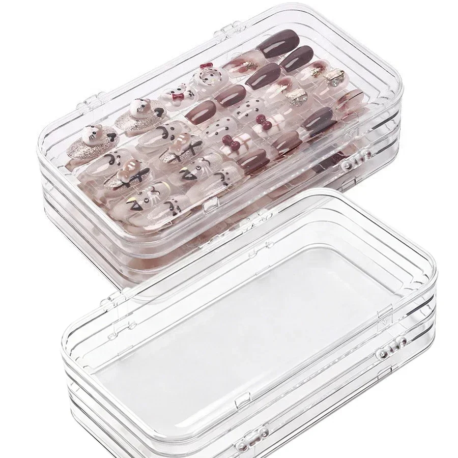 Clear Foldable Press On Nail Storage Box, Dustproof Nail Tips Display Organizer Case for Salon & DIY Nail Design view 5