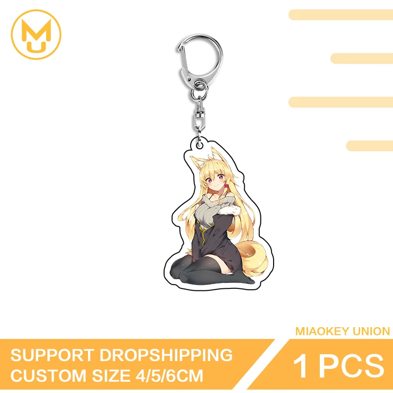 Beautiful Furry Waifu Elegant Sitting Posture Exquisite Double Sided Acrylic Keychain High Quality Backpack Decor Collection