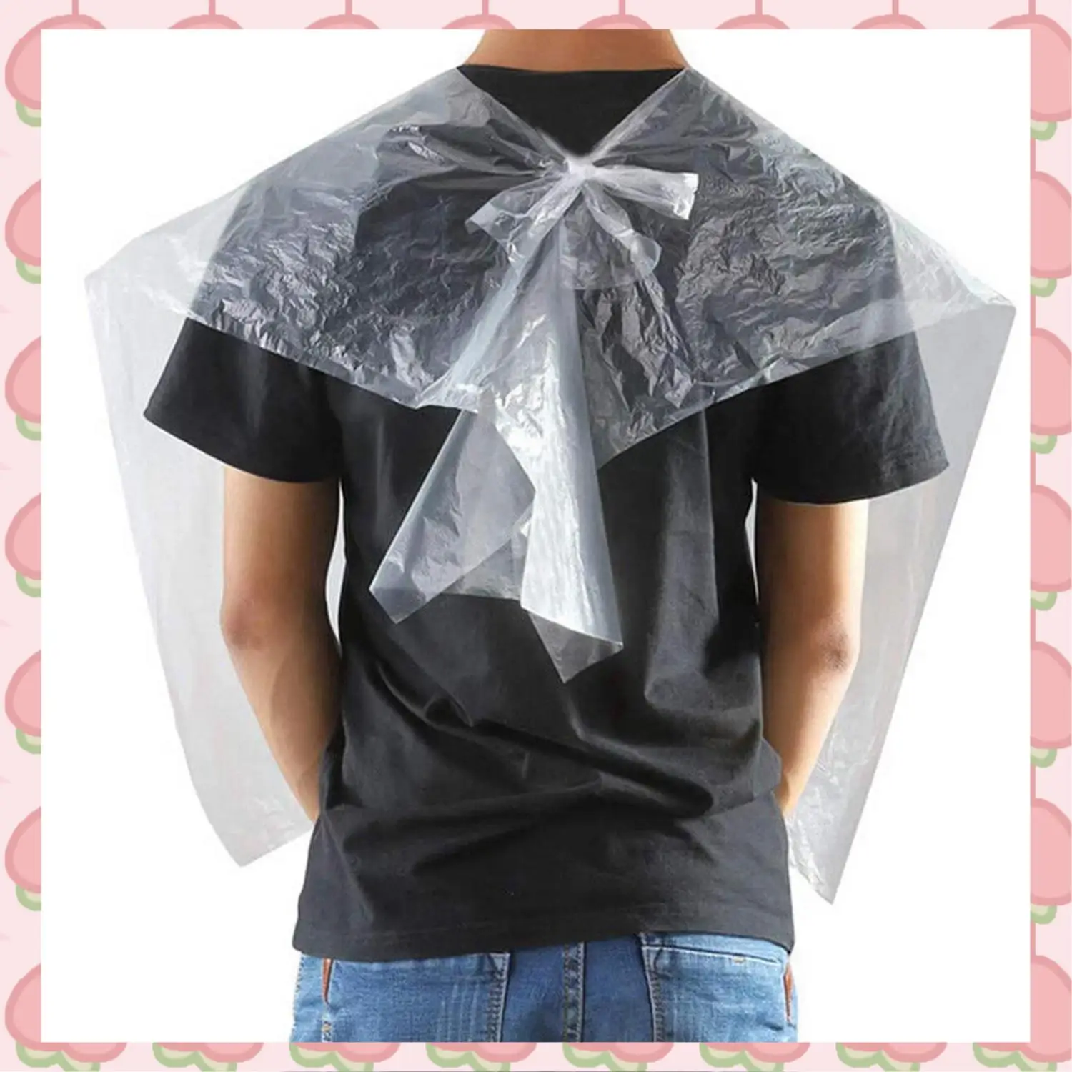 N18R 100Pcs PE Apron Disposable Long Barber Wai Cloth Perm Hair Salon Haircut Wai Hairdressing Cape Shawl 60X90cm