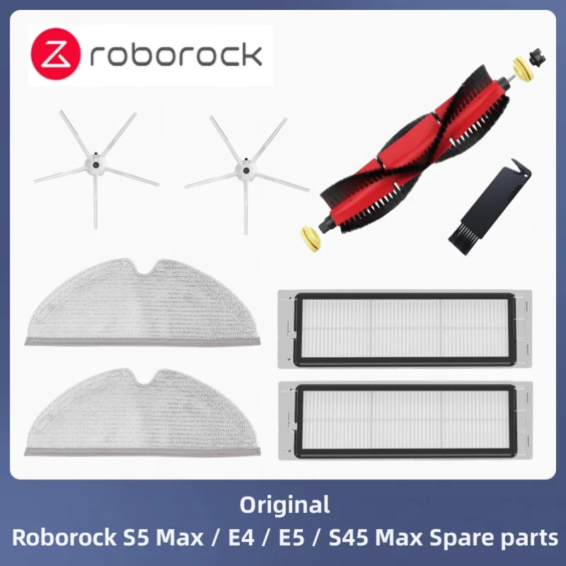 For Original Roborock S5 Max E4 E5 S45 Max S6 MaxV Dust Bin Filter Main Brush Mop Cloth Dust Bag Vacuum Cleaner Accessories