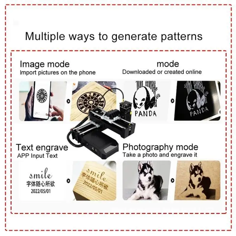 

652F Portable Lasers Engraving Machine 0.5W for Wood Acrylic Plastic Lasers Engraver USB Bluetooth-compatible Connection