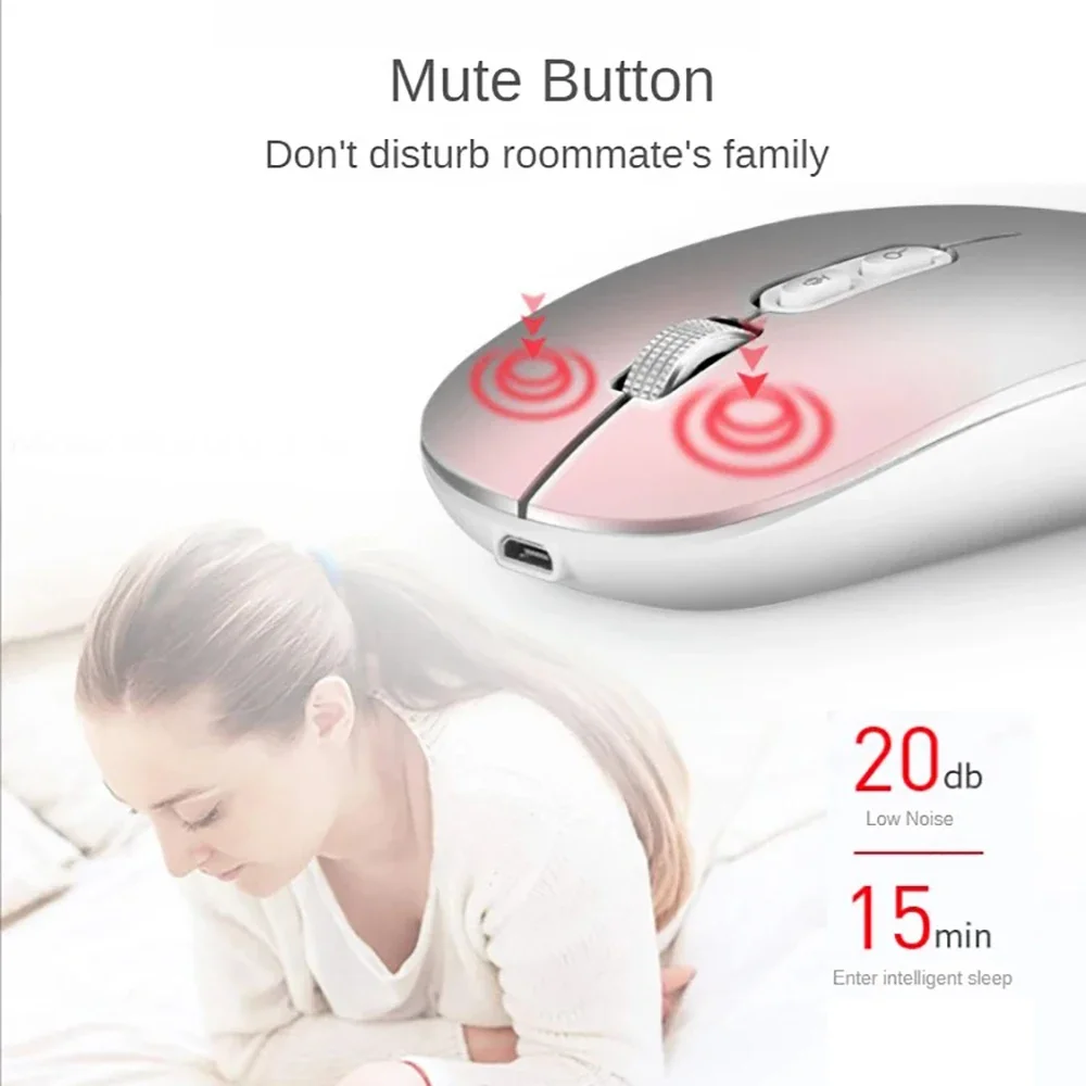 Smart Voice 2.4G Wireless Mouse Bluetooth 1600DPI Silent Rechargeable Mouse for Windows Laptop Speech to Text AI Ergonomic Mouse