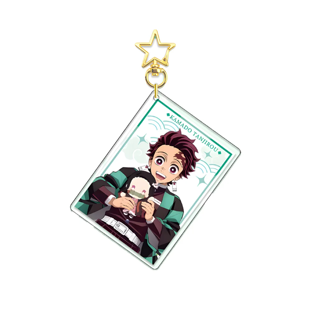 أنيمي Tanjirou Nezuko Mitsuri حقيبة قلادة Kimetsu No Yaiba 6 سنتيمتر سلسلة مفاتيح مصنوعة من الأكريليك الهدايا نموذج شخصية المشجعين هدية عيد الميلاد