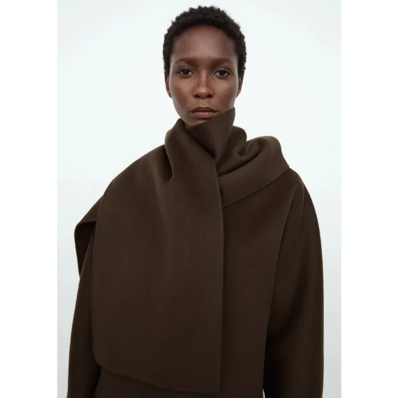 TT SimonE – Lenço feminino de lã caxemira, monocromático, longo, temporada de inverno, moda