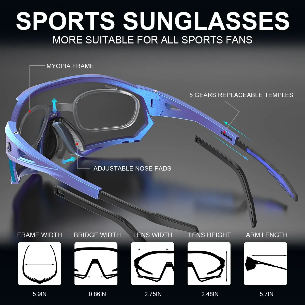 X-Tiger Polarized Cycling Glasses 5 Lens Bicycle Glasses Sport Men Sunglasses MTB Road Bike Cycling Goggles