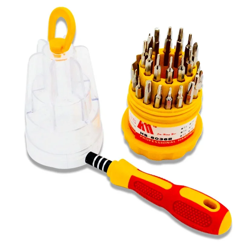 Multi Functional Maintenance Tool 31 in 1 Screwdriver Small Mini Combination Universal Kit Detachable Anti Slip Handle