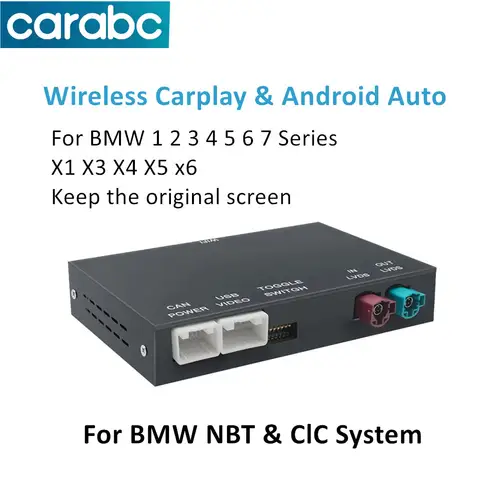BMW NBT CIC 1 2 3 4 5 7 시리즈 X1 X3 X4 X5 F20 F21 F30 F31 F34 F10 F48 F25 F26 F10 E84용 무선 CarPlay 안드로이드 오토