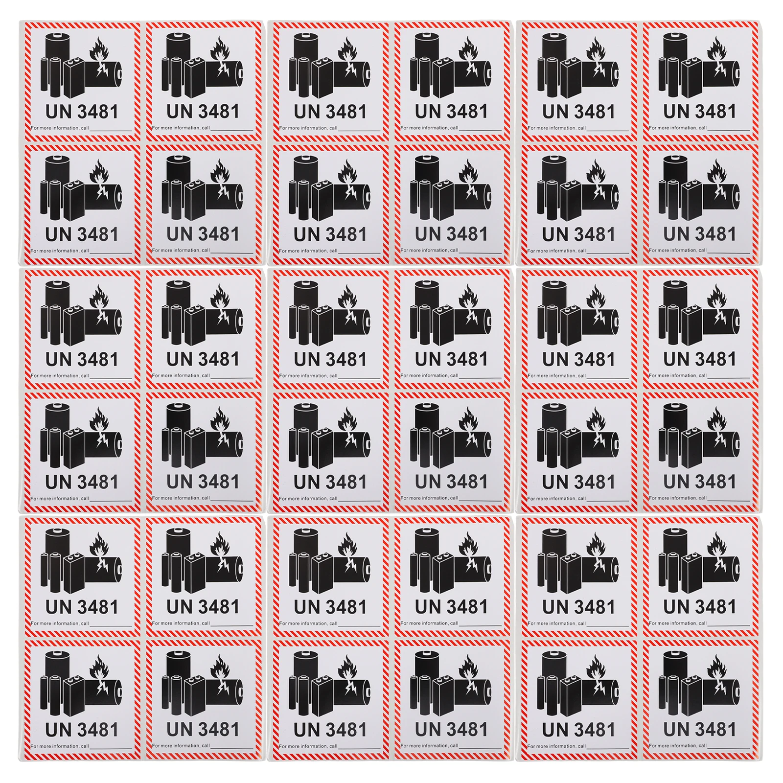 

100 Pcs Label Sticky Labels Stickers Water Proof Batteries Shipping Warning Copper Plate Caution