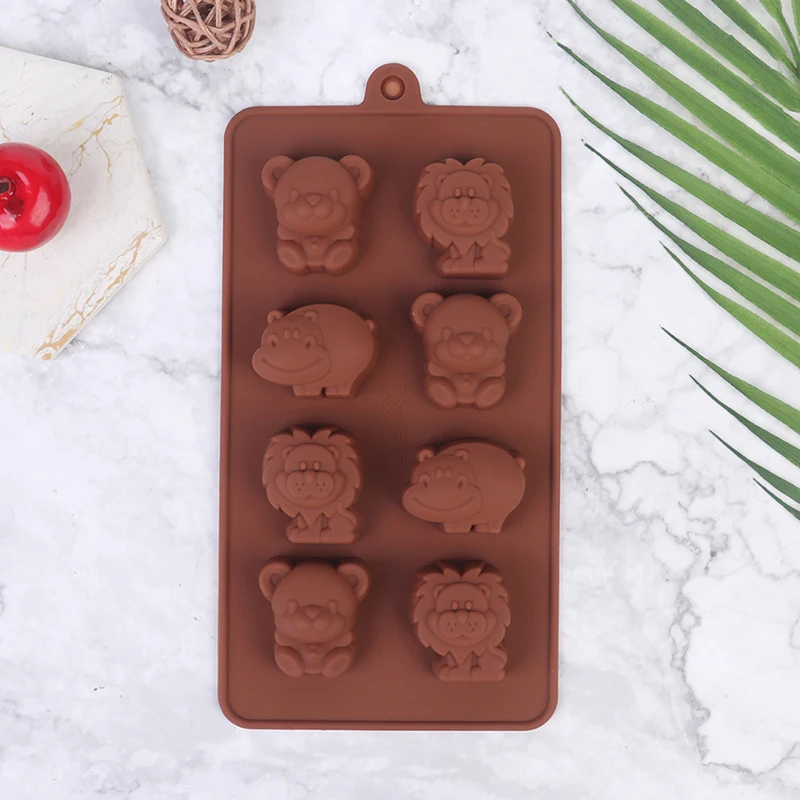 Animal Silicone Mold Hippo Lion Bear Shape Chocolate Soap Cake DIY Kitchenware