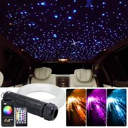 Carro telhado estrela luzes, fibra óptica lâmpada, controle APP, céu estrelado, fibra óptica Kits de iluminação, RGBW, DC 12V, 6W