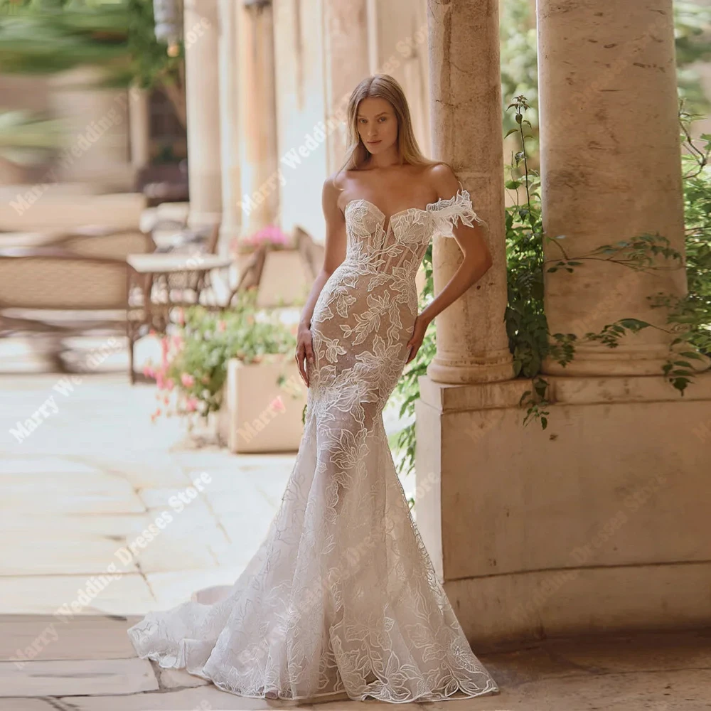 

Sweetheart Collar Women Wedding Dresses Sexy One Shoulder Sleeveless Bride Gown Mopping Length Ball Vestidos De Novia Customized