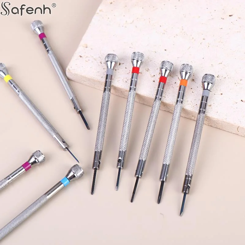 13pcs/Set  High Quality Silver 0.6-2.0mm Precision Screwdriver Set Iron Micro Cross Repair Kit For Watches Glasses Jewelry