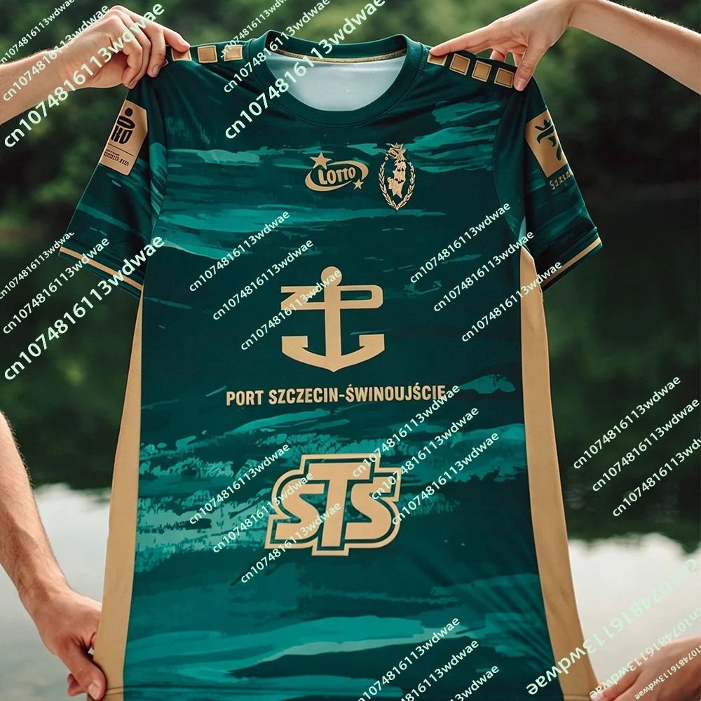 27/26 New Arrivals Poland Pogoń Szczecin Football Jersey Breathable Polish Mens TShirt 3D KID Sports Family Fans Footy Jersey