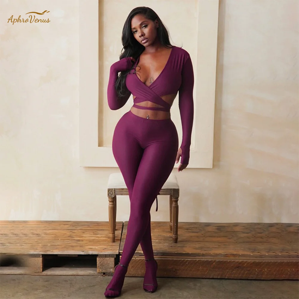 

Women's Sexy Mesh Lace Up Long Sleeve Top Tight Bodysuit Jumpsuit with Sheer Stockings Set with Front V-Neck Long Sleeve Suit