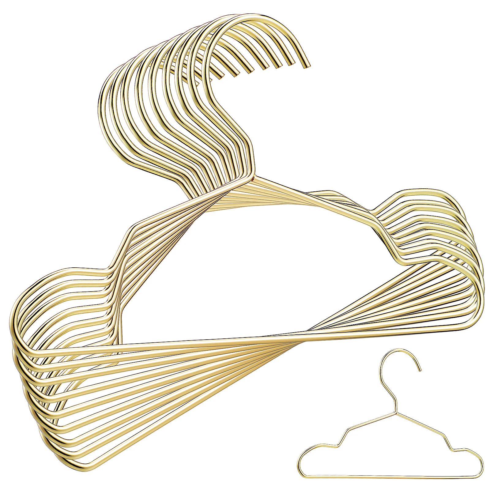 10 Pcs Infant Clothes Hangers Pet Dog For Small Baby Metal Golden Apparel Garment Toddler Miss