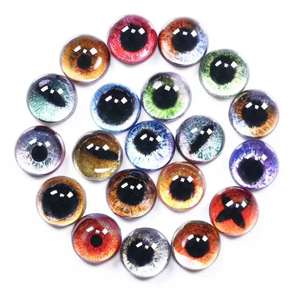 50 sztuk/25 par 8/10mm szklane oczy lalek DIY rzemiosło gałki oczne dla dzieci zabawki dinozaur zwierząt kocie oczy czas klejnot akcesoria