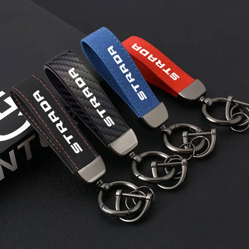 Car Key Chain Suede Leather Anti-Lost Keychain KeyRing Simple Keychain Auto Waist Belt Clip Holder For Fiat Strada Accessories