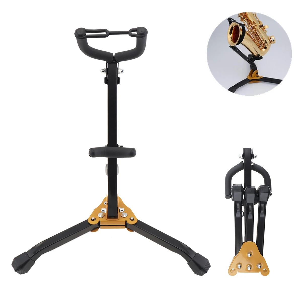 

Foldable Alto Tenor Saxophone Stand Sax Tripod Holder Alto Sax Metal Floor Stand Musical Instrument Accessories