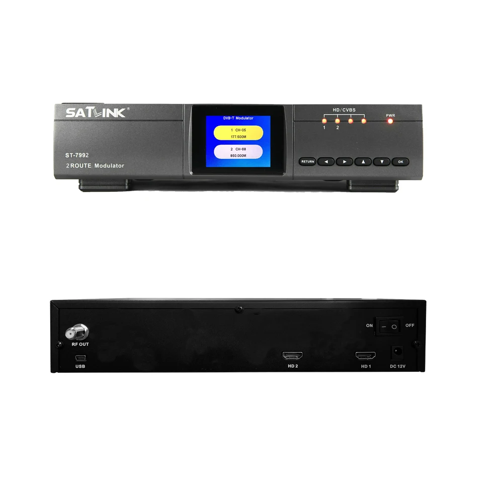 Original Satlink ST-7992 Modulator  2 channel  convert HD/AV signals into DVB-T/DVB-C/ISDB-T RF out