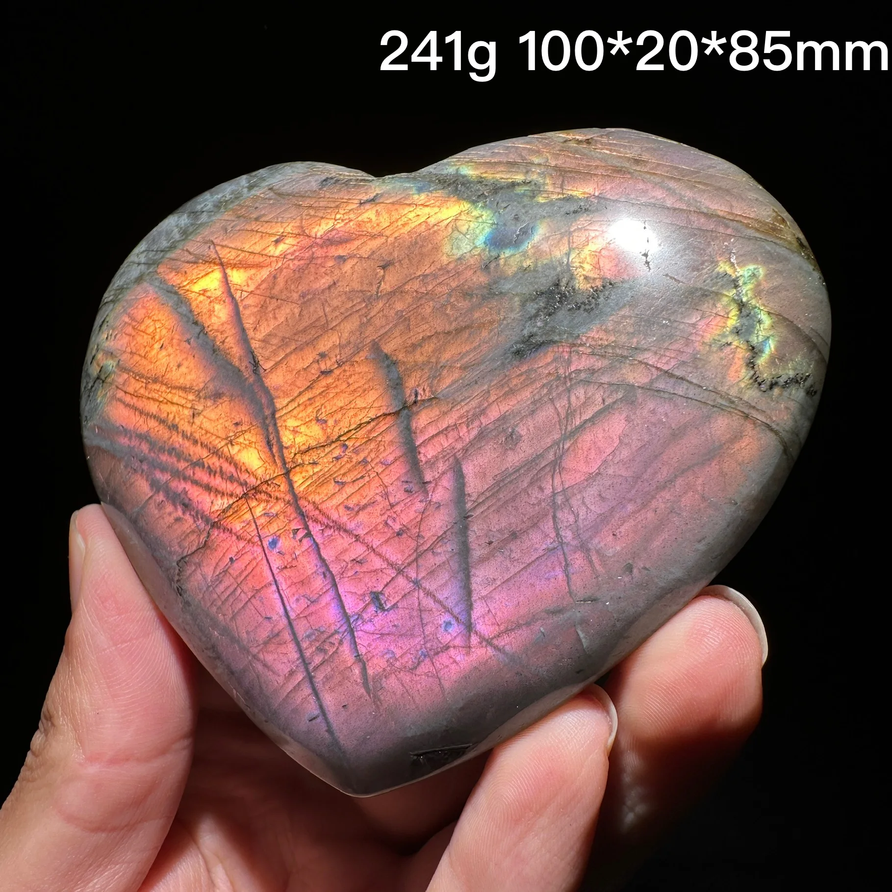 

Natral Gemstone Beautiful Moonstone Labradorite The hear Stone Crystal Sorcerer Chakra Spiritual Healing Crystal Home Decoration