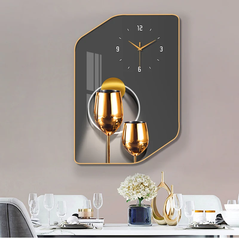 Modern Simple Light Luxury Clock Wall Clock Living Room Home 2023 New Creative Restaurant Decorative Painting Watch Wall Clock