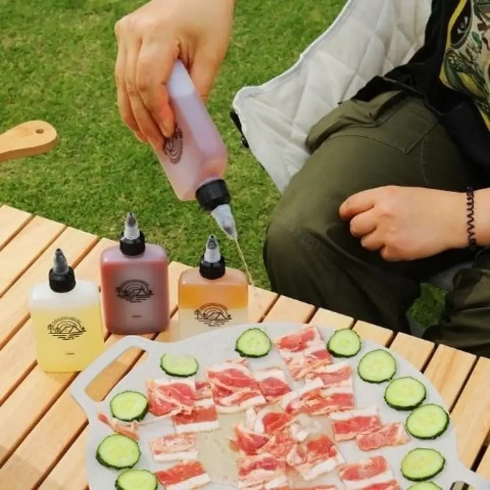 1/2/3/4/5 قطعة 120 مللي زجاجة توابل التخييم المحمولة 6*2.5*13.5 سنتيمتر التوابل جرة زجاحة ضغط زجاجات زيت خارجية #4