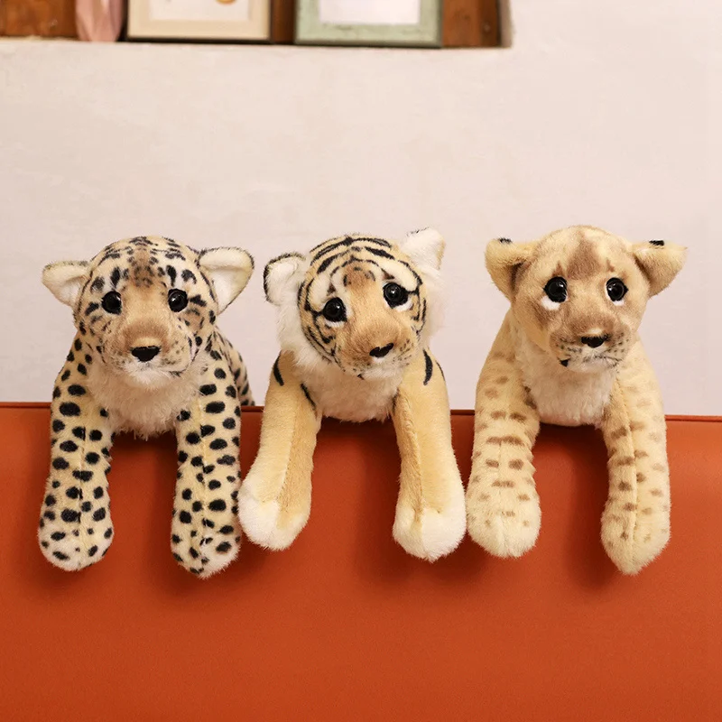 39-58cm Tiger Leopard Lion Simulation Toys Series Reallife Stuffed Animals Plushies Doll Cartoon Soft Kids Toys for Boys Gifts