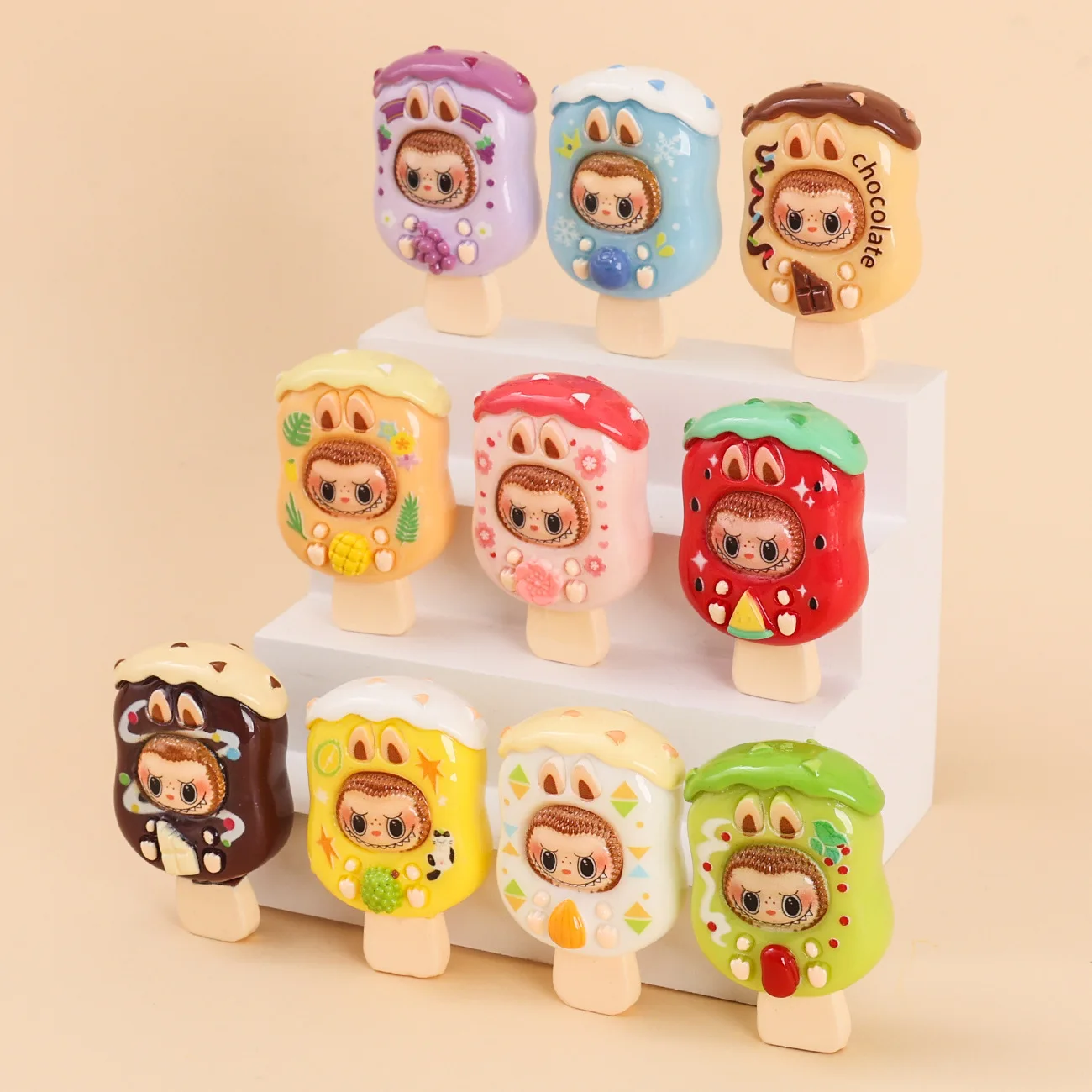 

5/10pcsLabubu ornaments kawaii car interior decorations creative ice-cream office desktop ornaments children's day gift