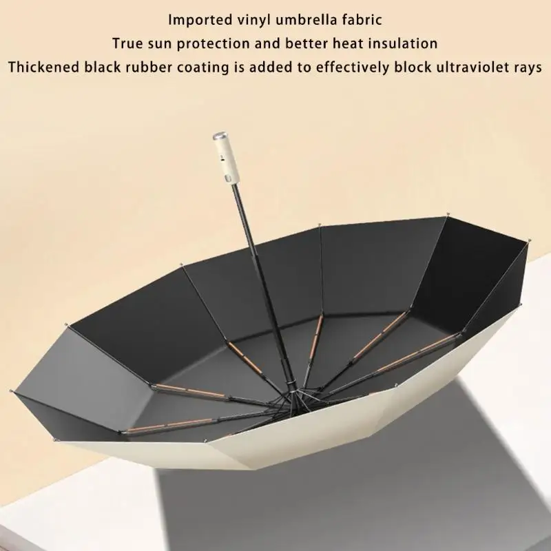 Parapluie avec ventilateur refroidissement, avec fonction d'ouverture automatique fonction ventilateur Rechargeable,