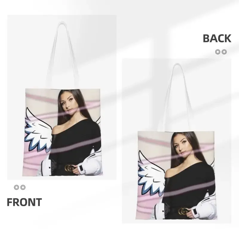 Custom Beautiful Eva Queen Shopping Canvas Bags Women Portable Grocery French Singer Shopper Tote Bags image 2
