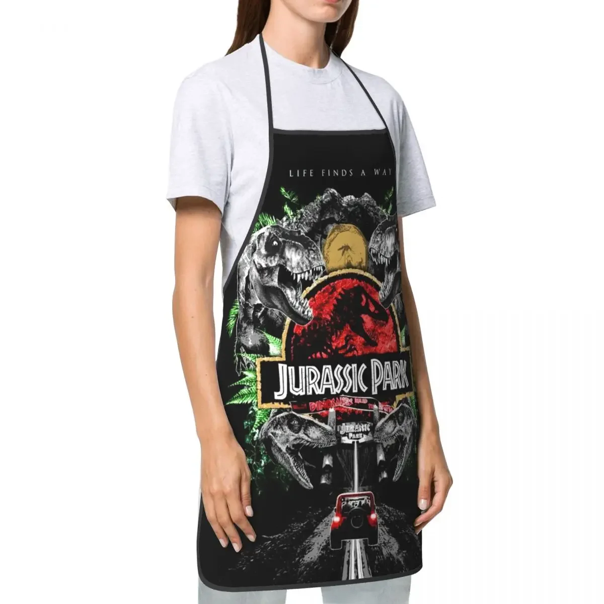 Jurassic Park Apron Women Men Unisex Bib Dinosaur World Cooking Kitchen Tablier Cuisine Chef Gardening