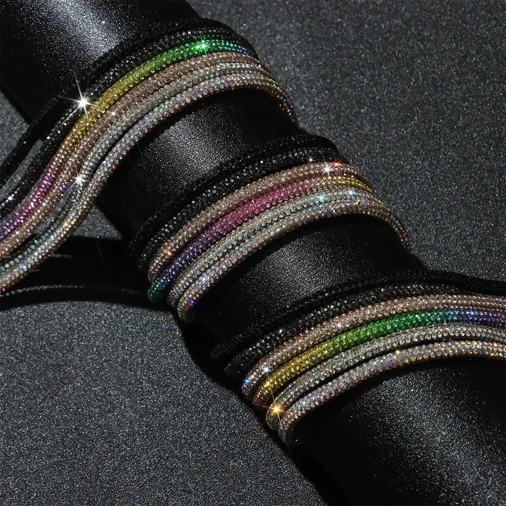 1PC Luxury Rhinestone Shoelaces Rainbow Shoe laces Sneakers Laces Shoes Round Shoelace 100/120/140/160CM DIY Strings Accessories