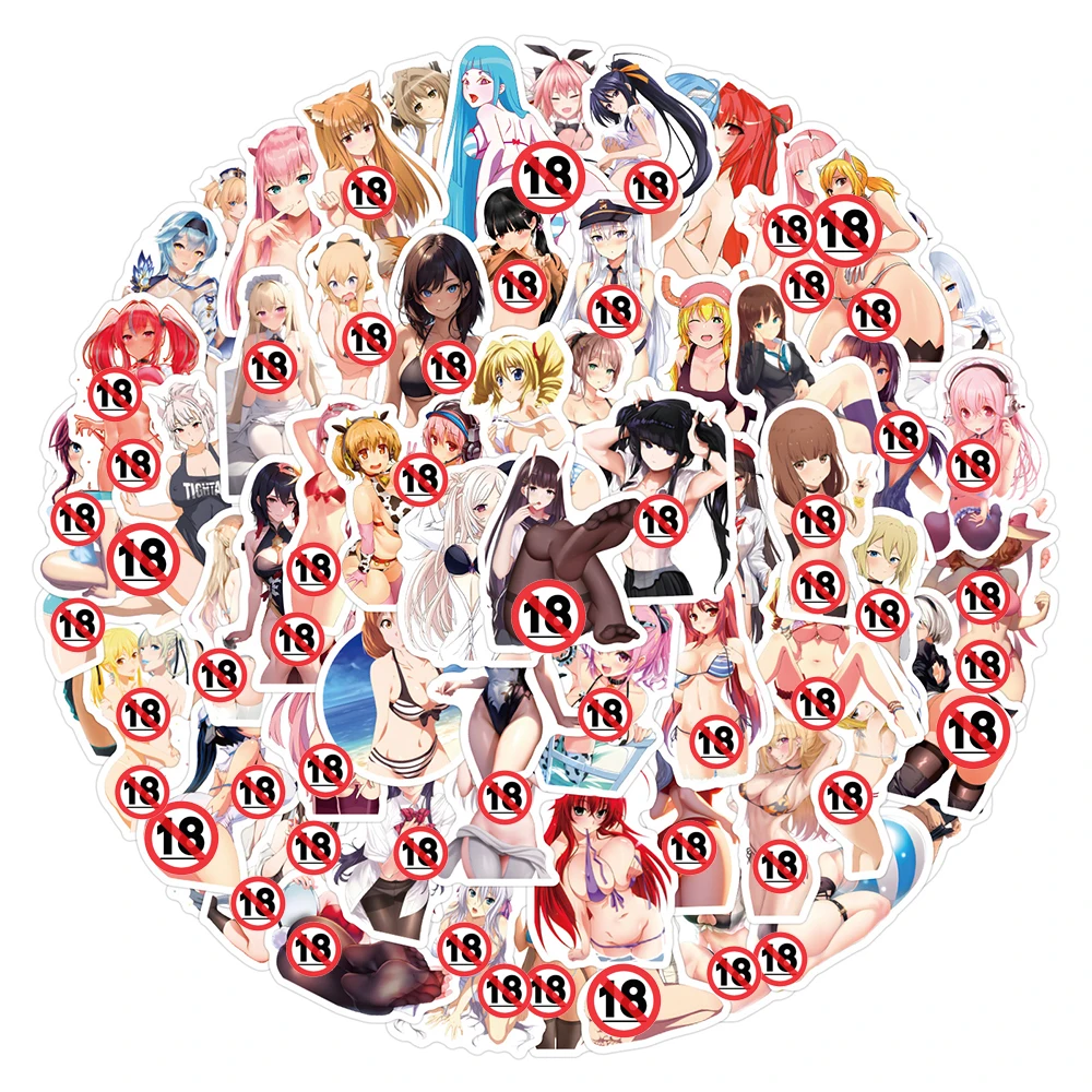 10/30/50/120pcs Anime Hentai Sexy Waifu adesivi per decalcomanie per adulti Graffiti Laptop Phone Skateboard Car Vinyl fai da te Sticker Toys