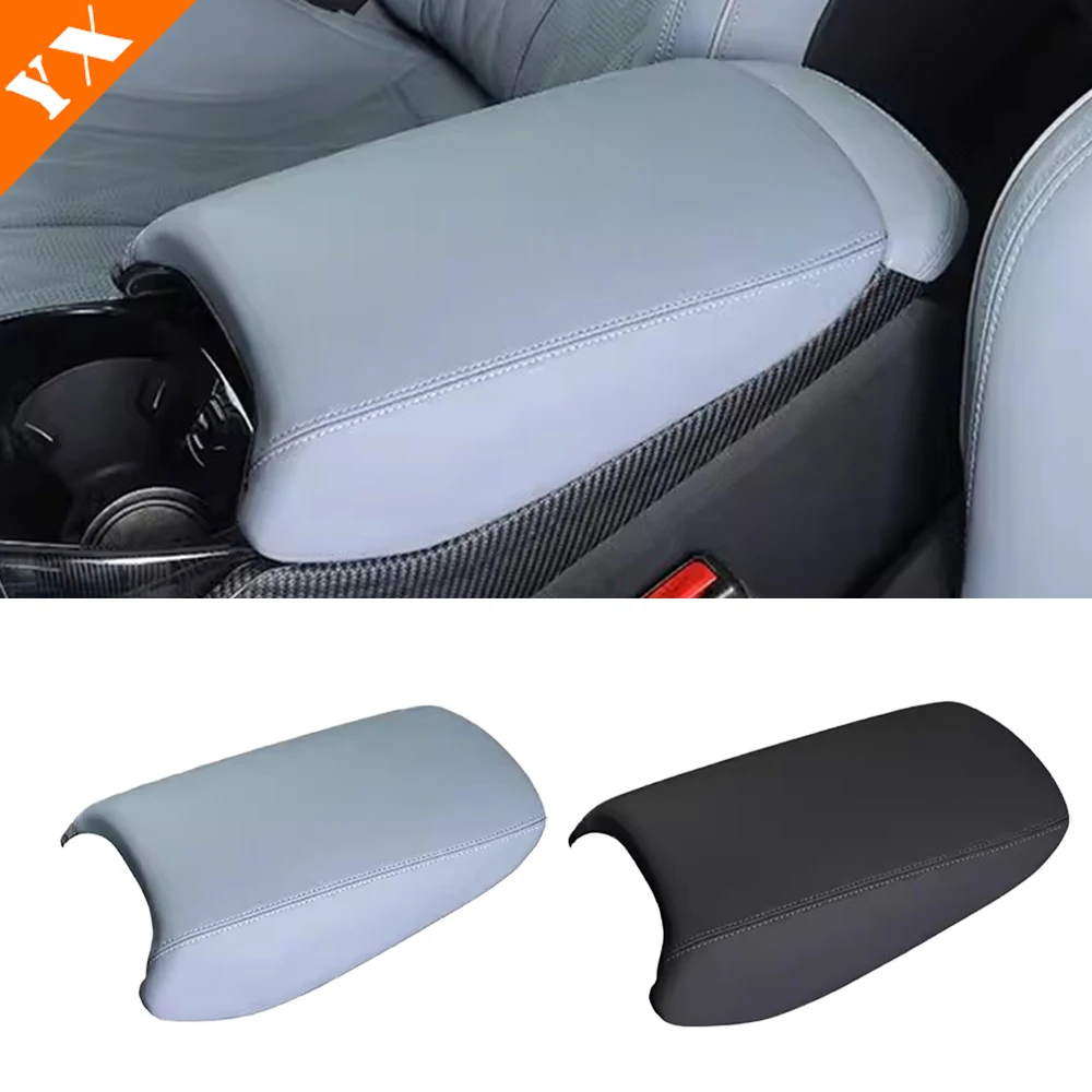 

For BYD Seal Atto 4 2022-2024 Leather Auto Center Armrest Cover Black/Blue Car Central Control Armrest Box Surface Cover