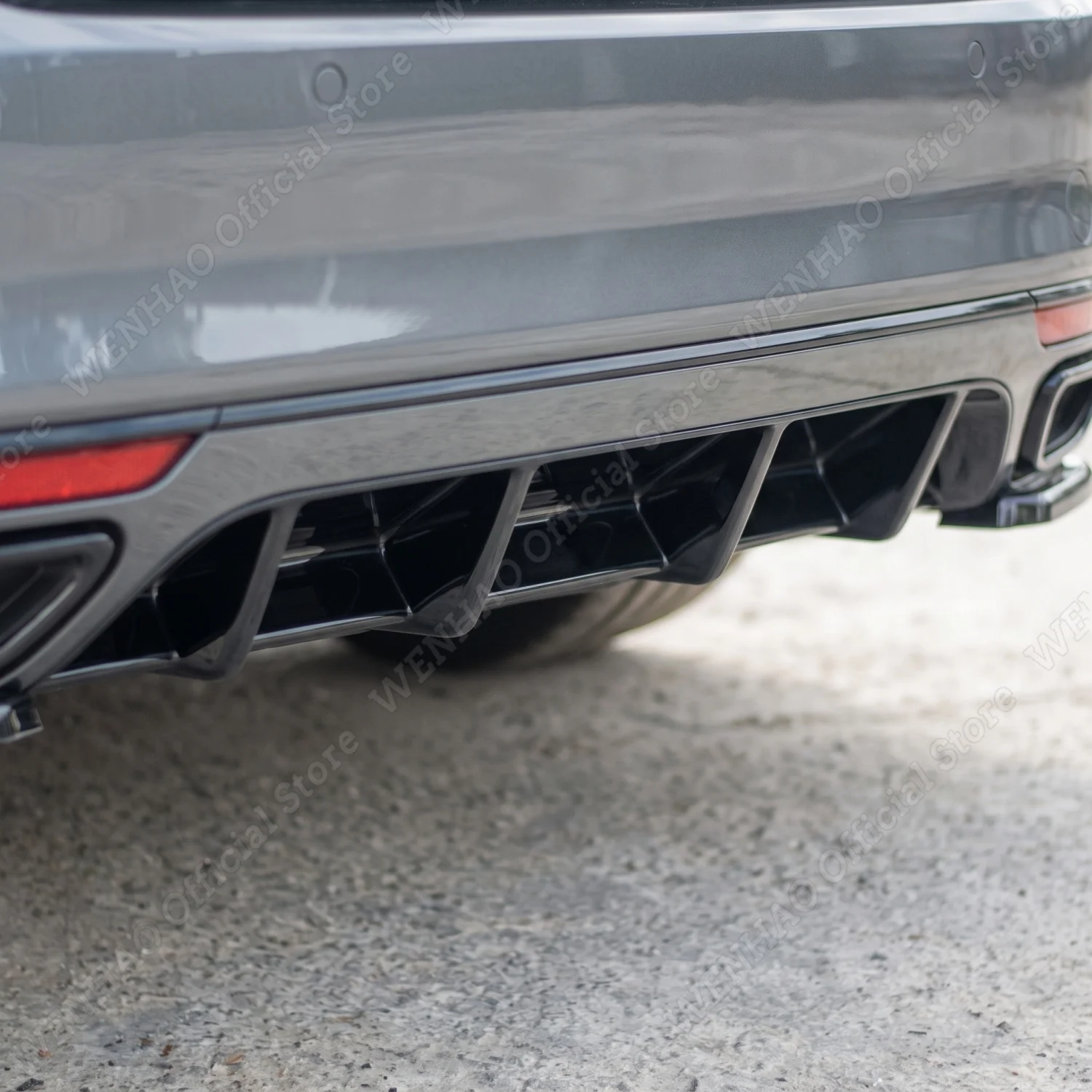 Maxton Style Car Rear Bumper Diffuser Lip with Side Splitters For Volkswagen Passat R-Line B8 2014-2019 Decoration Accessories