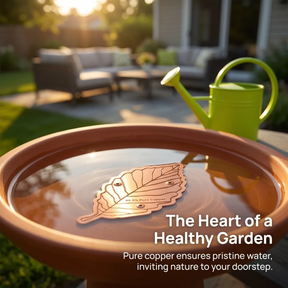 Bird Bath Purification Disk Lower Cleaning Frequency Copper Cleaning Disk for Physical Safe Clean Water All-Season