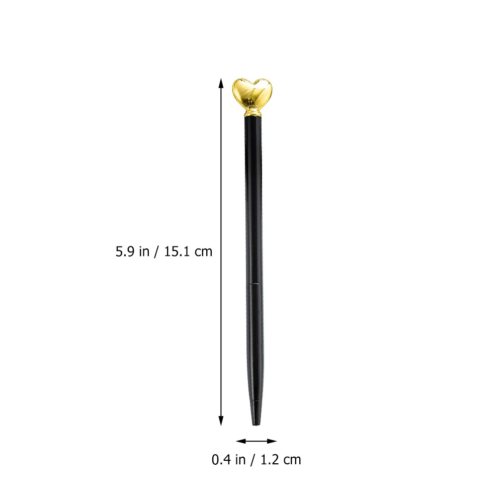 

6Pcs Heart Shape Ballpoint Pen Smooth Gliding Metal Pen Portable Cute Pens for School Office Home Gift Idea Stationery