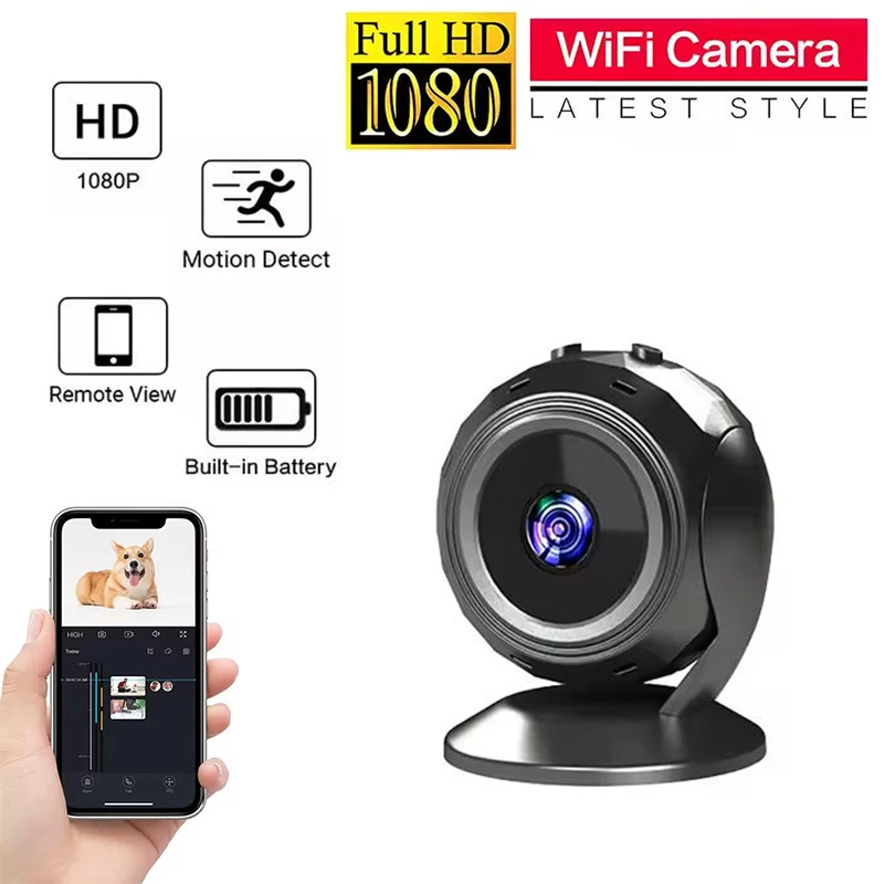 Mini câmera Wifi 360 °   Espia girada digital sem fio ip cam visão noturna bodycam casa inteligente gravador de vídeo ação kamera gizli
