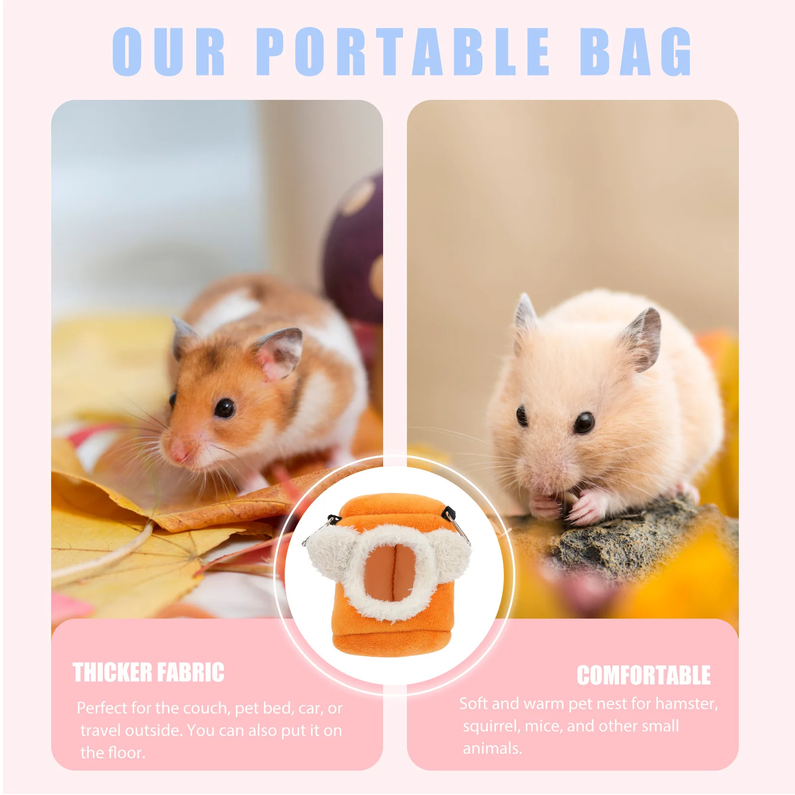 

1pc Small Pet Nest For Hamster Squirrel Mice Thickened Warm Bed Winter Sleeping Cave Cozy Hideout Travel Floor Use