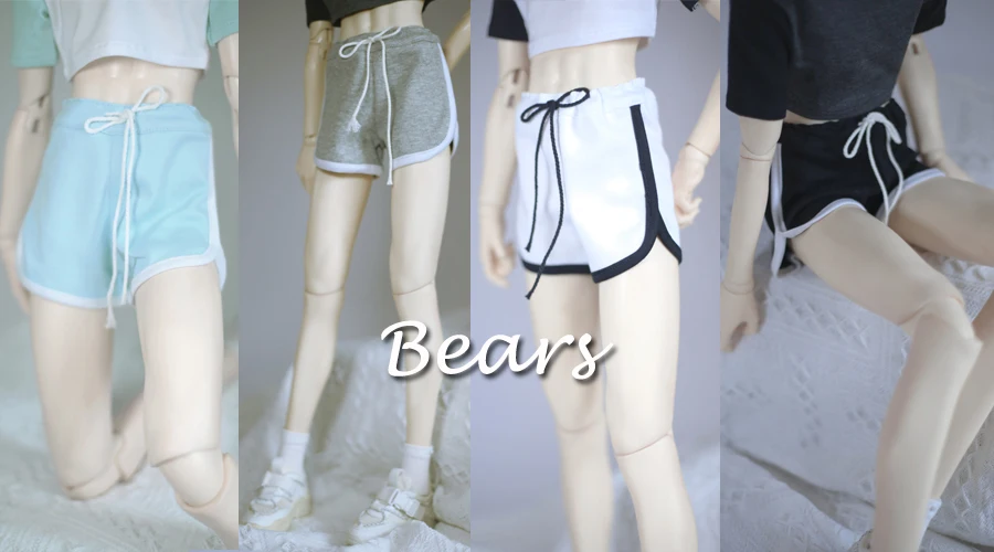 BJD Doll Pants Card Strip Rounded Corner Sports Hot Pants Shorts For 1/3 1/4 BJD SD DD MSD MDD SD17 POPO68 Uncle SSDF ID75 Doll